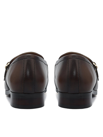 Brown Brogue Monk Straps Shoes