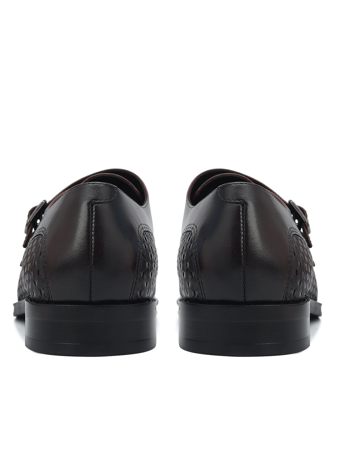 Burgundy Mat Leather Monk Straps