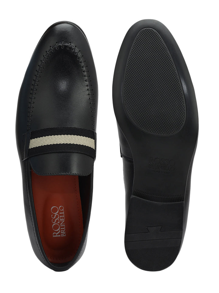 Black Loafers With Contrast Panel
