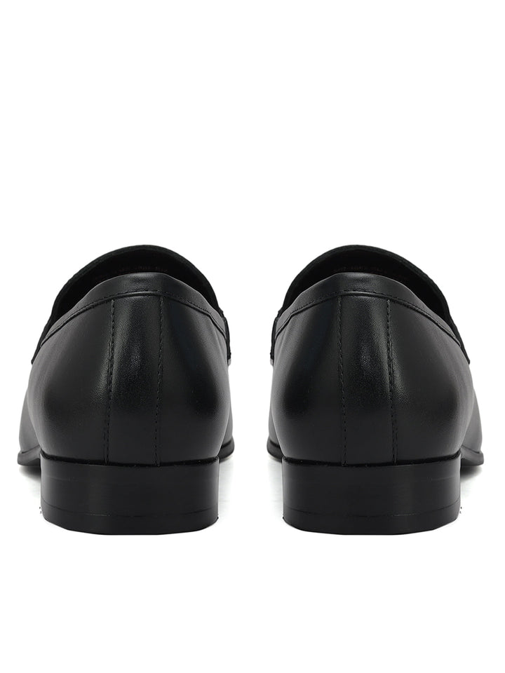 Black Loafers With Contrast Panel