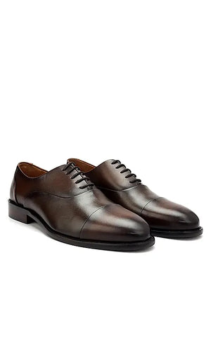 Brown Plain Leather Lace Ups