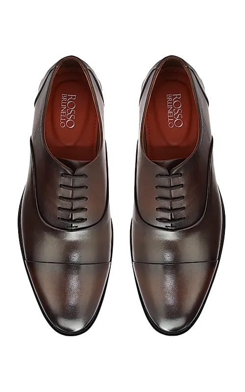 Brown Plain Leather Lace Ups