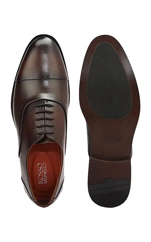 Brown Plain Leather Lace Ups