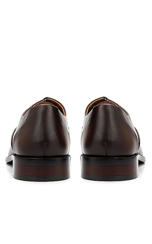 Brown Plain Leather Lace Ups