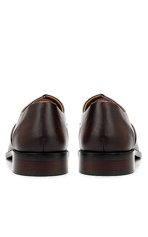 Brown Plain Leather Lace Ups