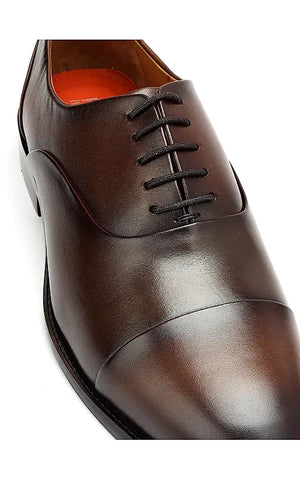 Brown Plain Leather Lace Ups