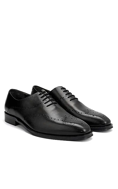 Black Leather Brogue Lace Ups