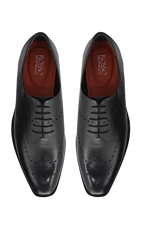 Black Leather Brogue Lace Ups