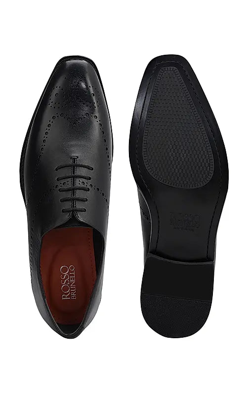 Black Leather Brogue Lace Ups