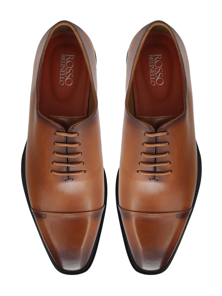 Tan Plain Leather Lace Ups