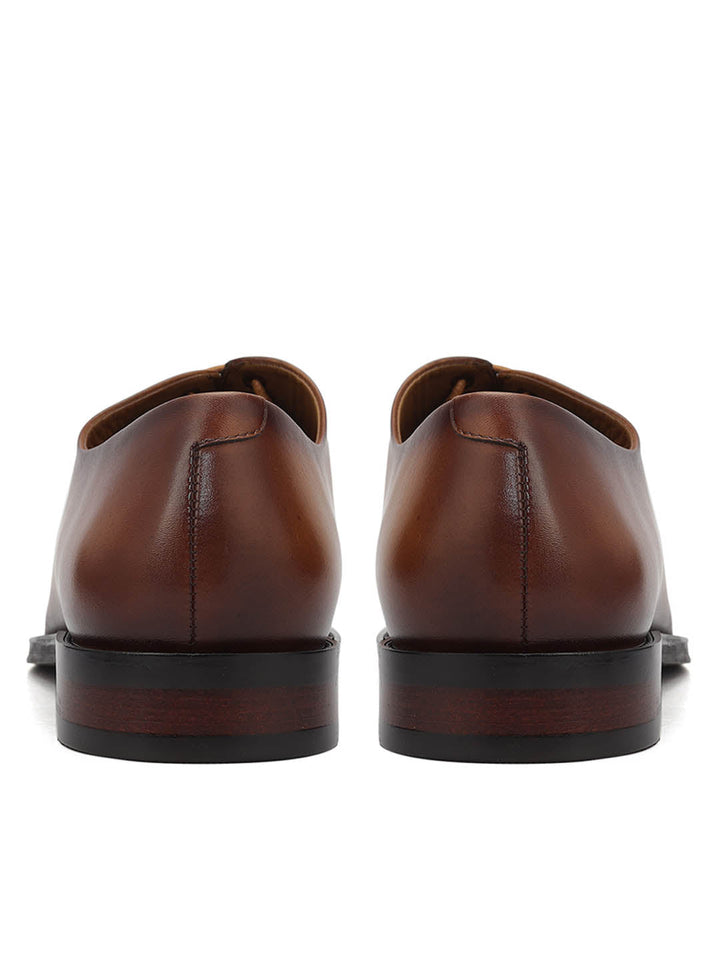 Tan Plain Leather Lace Ups