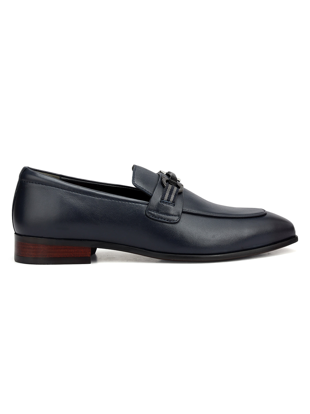 Blue Loafers With Buckle