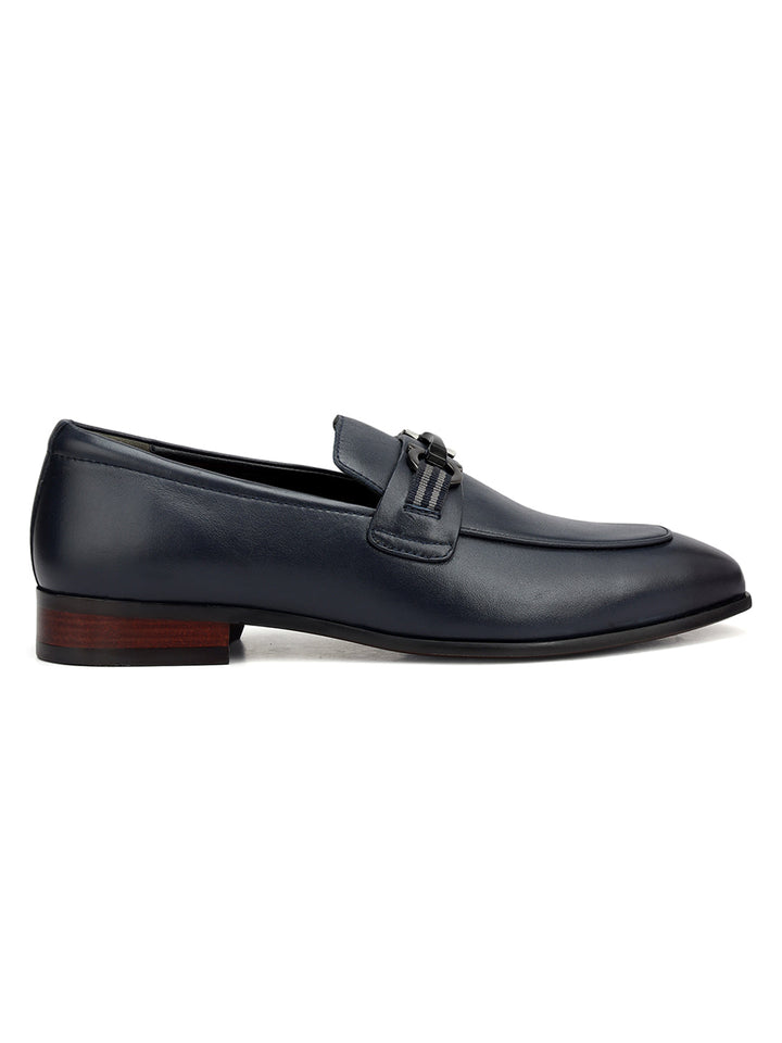 Blue Loafers With Buckle