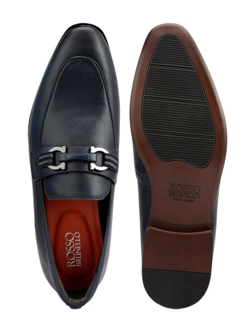 Blue Loafers With Buckle