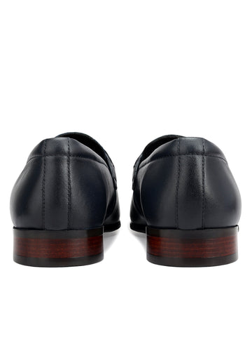 Blue Loafers With Buckle