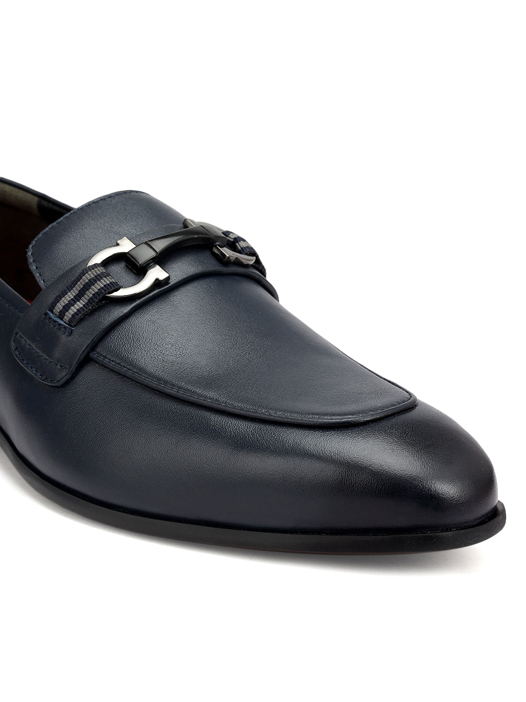 Blue Loafers With Buckle