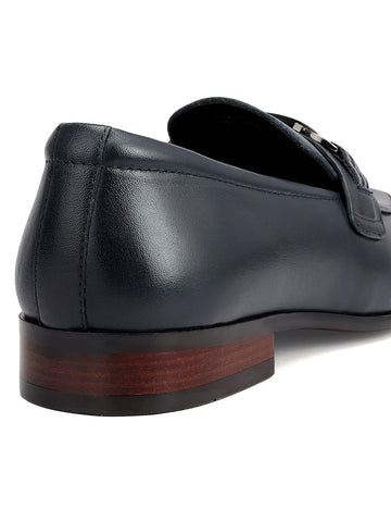 Blue Loafers With Buckle