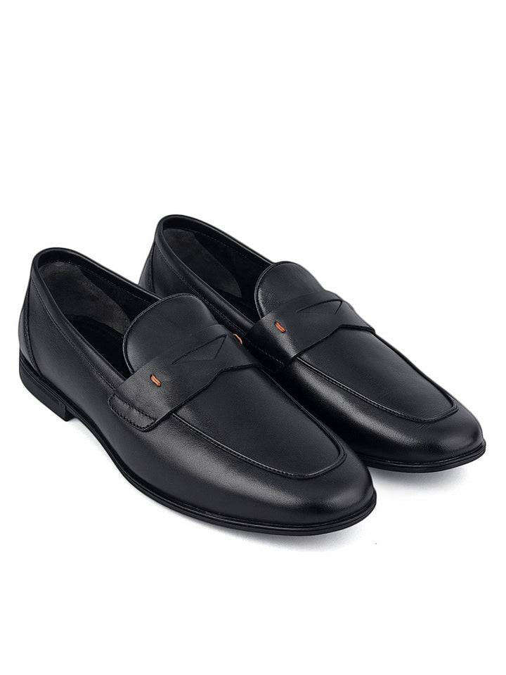 Black Penny Strap Loafers