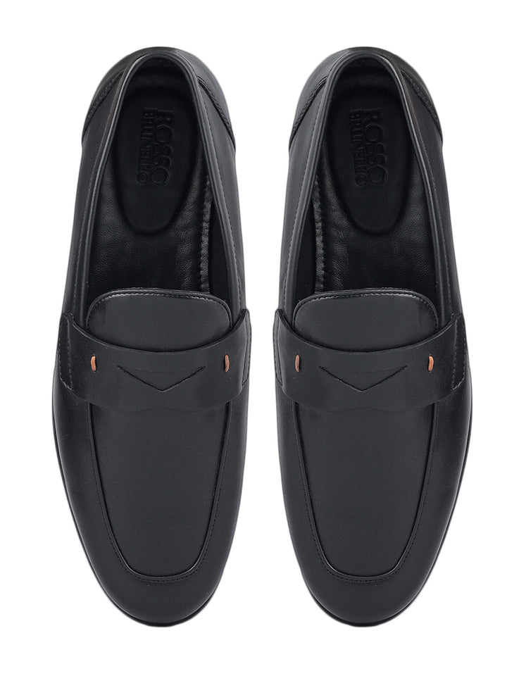 Black Penny Strap Loafers