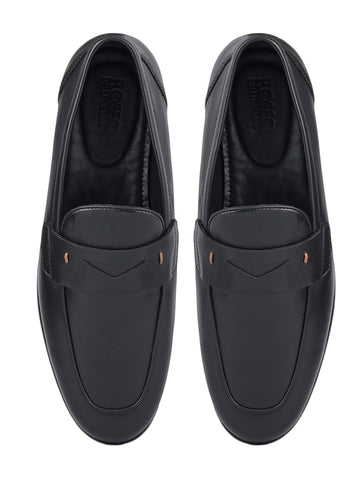 Black Penny Strap Loafers