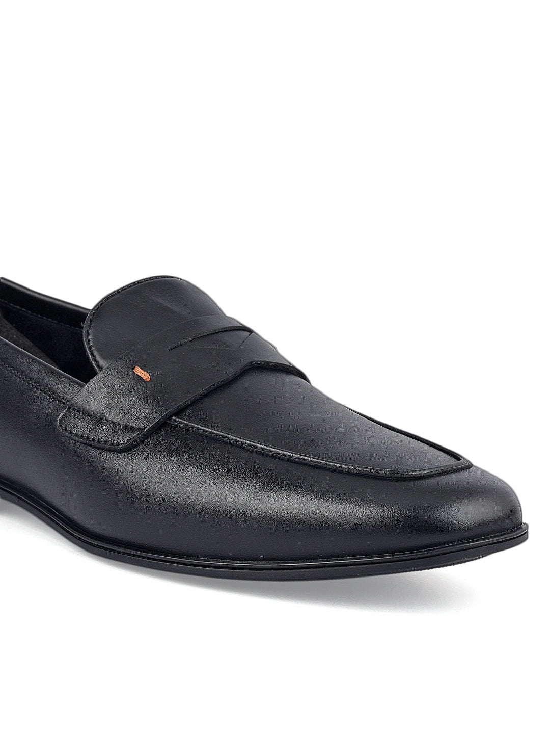 Black Penny Strap Loafers