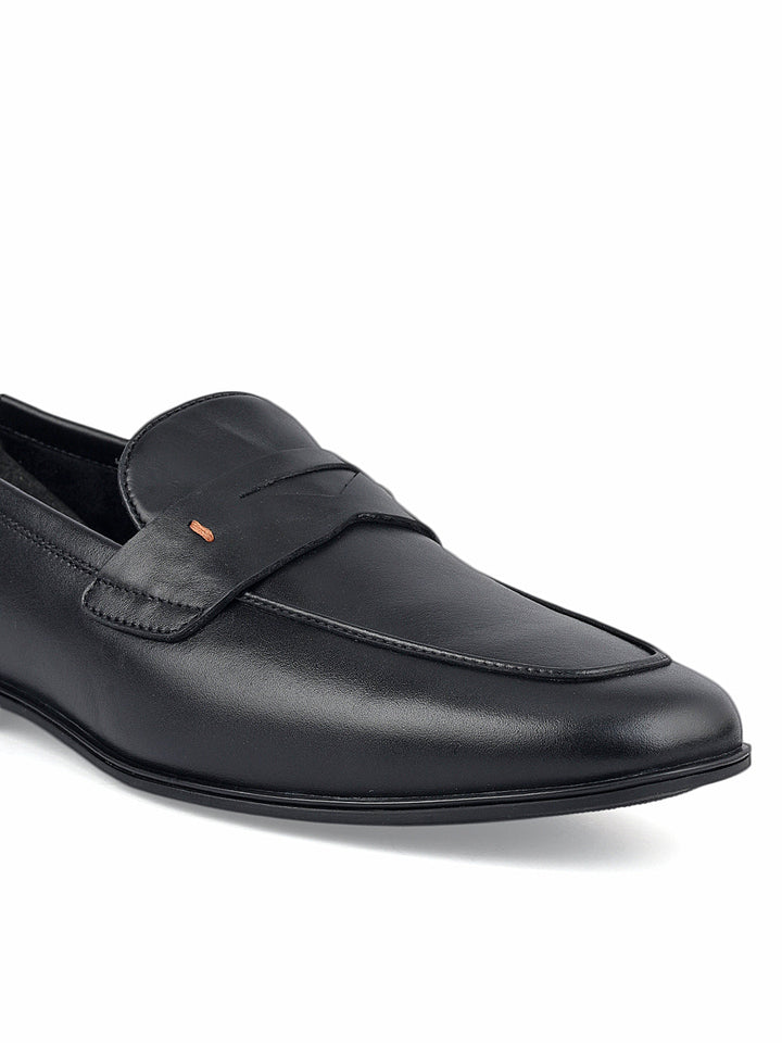 Black Penny Strap Loafers