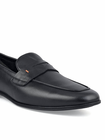 Black Penny Strap Loafers