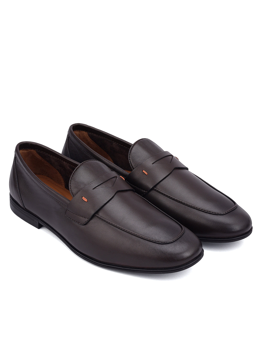 Brown Penny Strap Loafers
