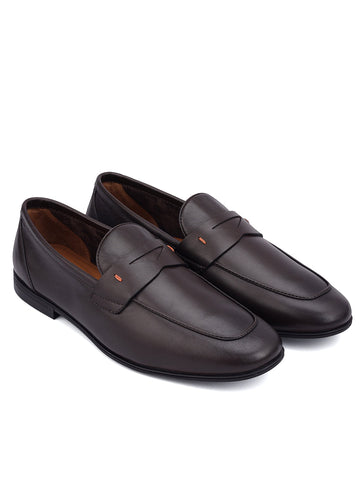 Brown Penny Strap Loafers