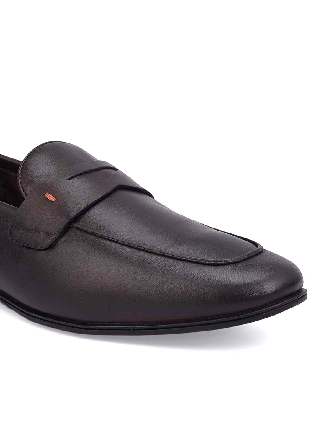 Brown Penny Strap Loafers