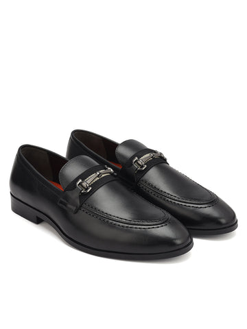 Black Loafers With Metal Clip