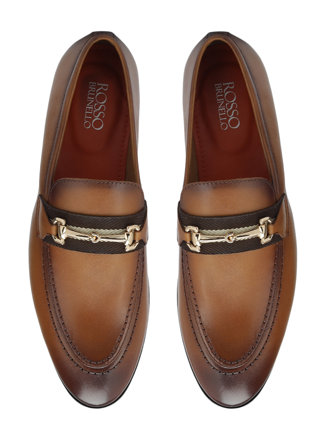 Tan Loafers With Metal Clip