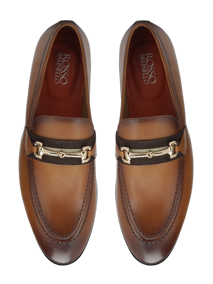 Tan Loafers With Metal Clip