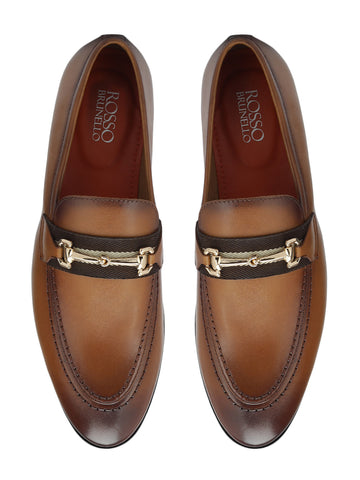 Tan Loafers With Metal Clip