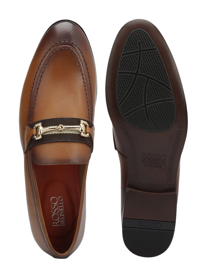 Tan Loafers With Metal Clip