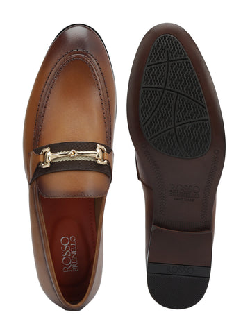 Tan Loafers With Metal Clip
