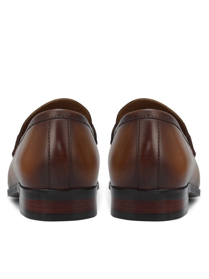 Tan Loafers With Metal Clip