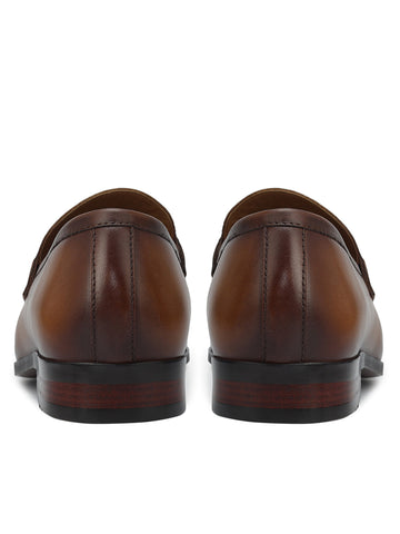 Tan Loafers With Metal Clip