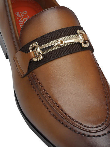 Tan Loafers With Metal Clip