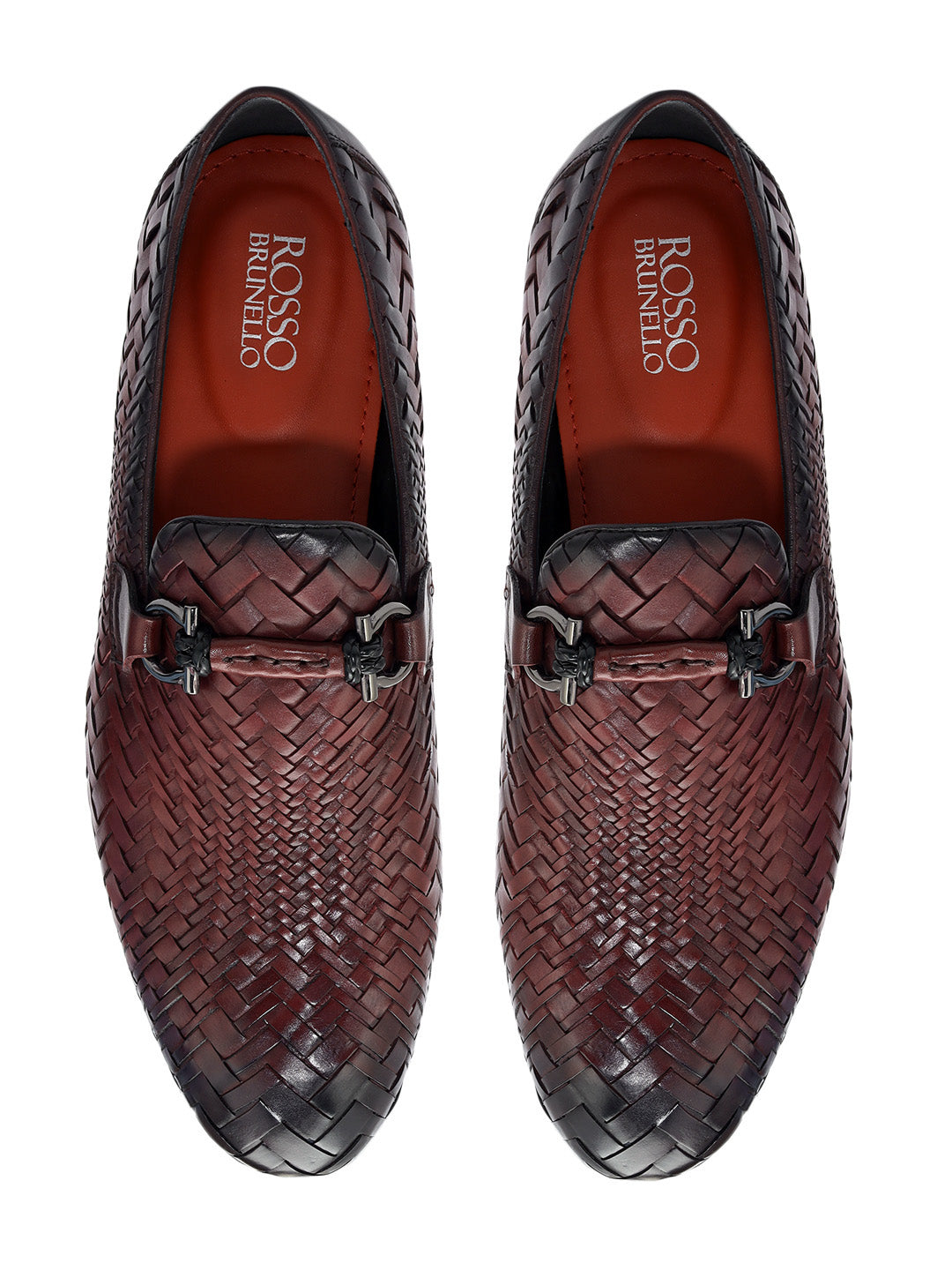 Burgundy Mat Textured Loafers