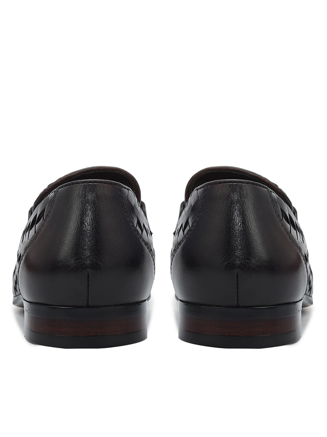 Brown Mat Textured Loafers