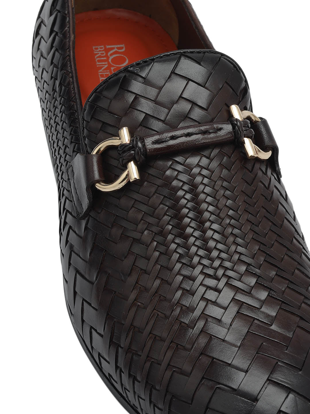 Brown Mat Textured Loafers