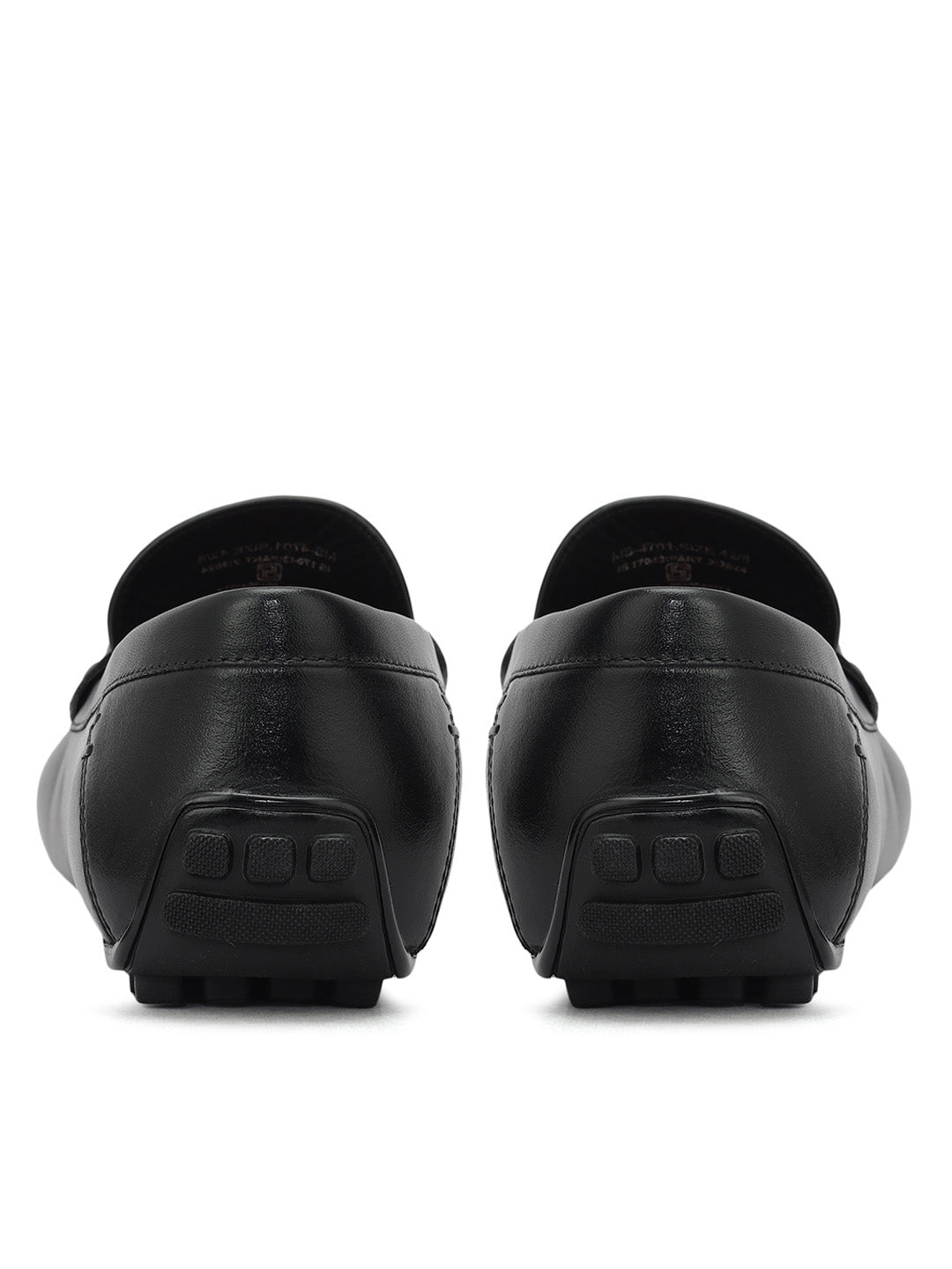 Black Leather Moccasins With Buckle