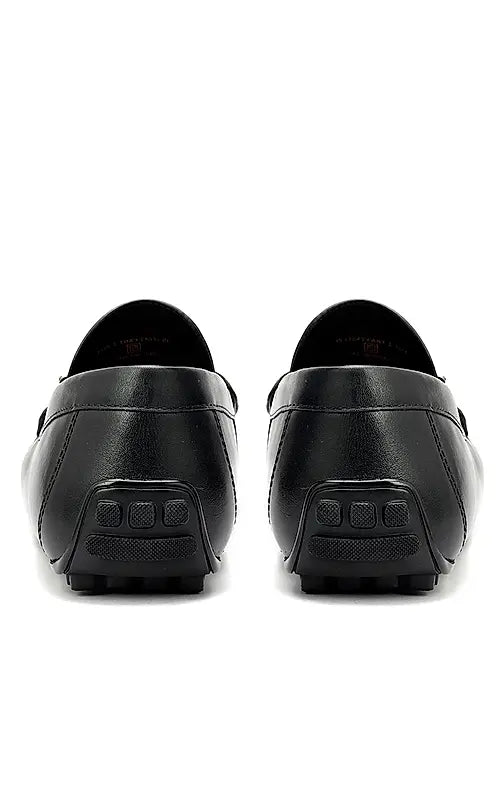 Black Moccasins With Metal Clip