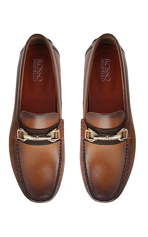Tan Moccasins With Metal Clip
