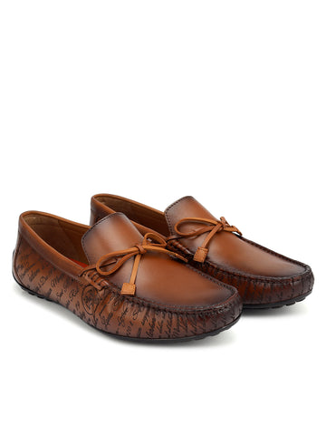 Tan Moccasins With Bow Detail