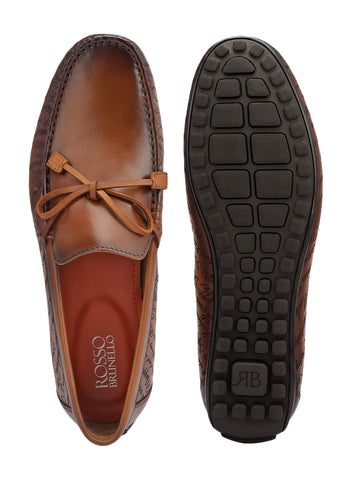 Tan Moccasins With Bow Detail
