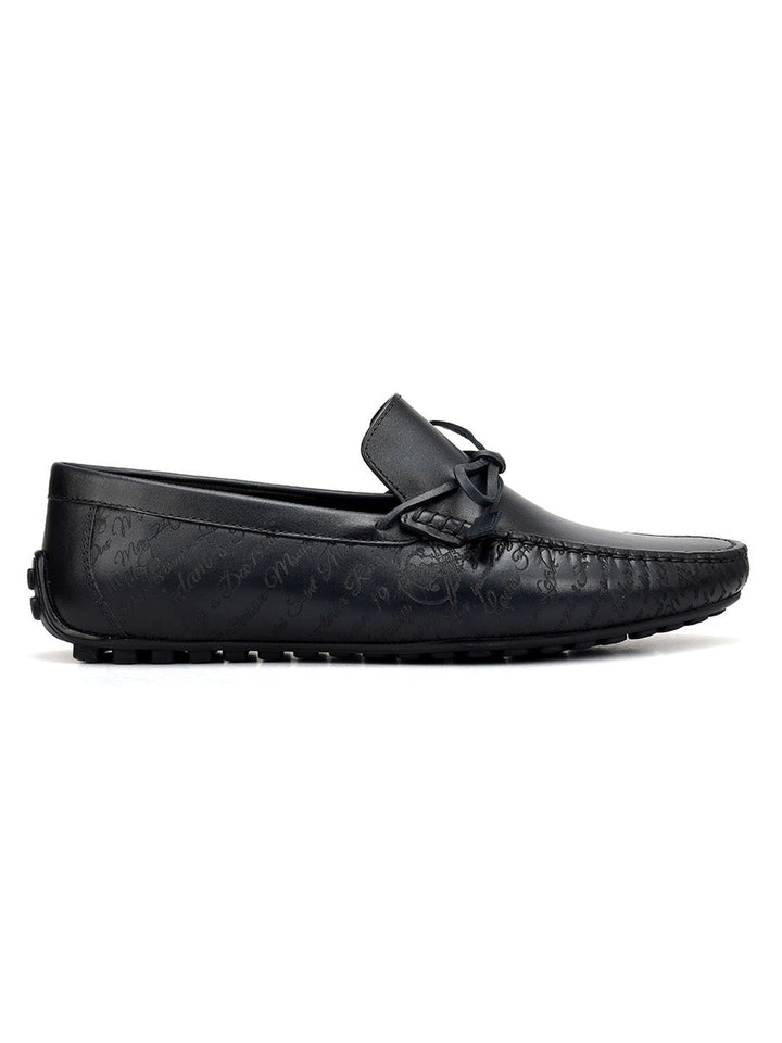 Blue Moccasins With Bow Detail