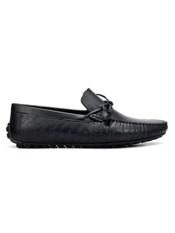 Blue Moccasins With Bow Detail