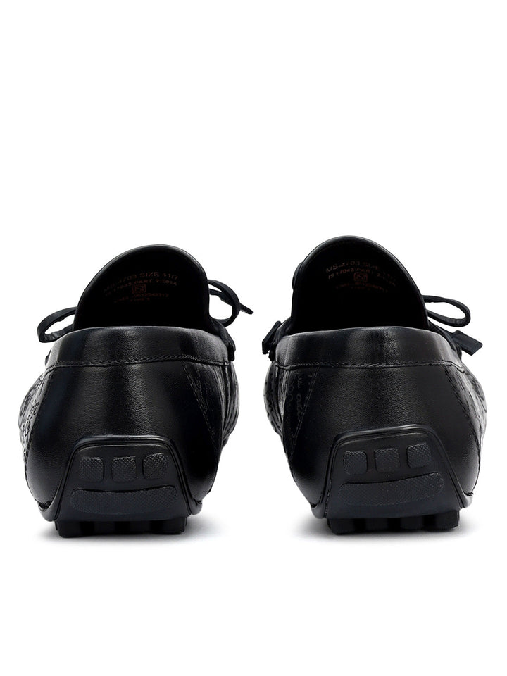 Blue Moccasins With Bow Detail